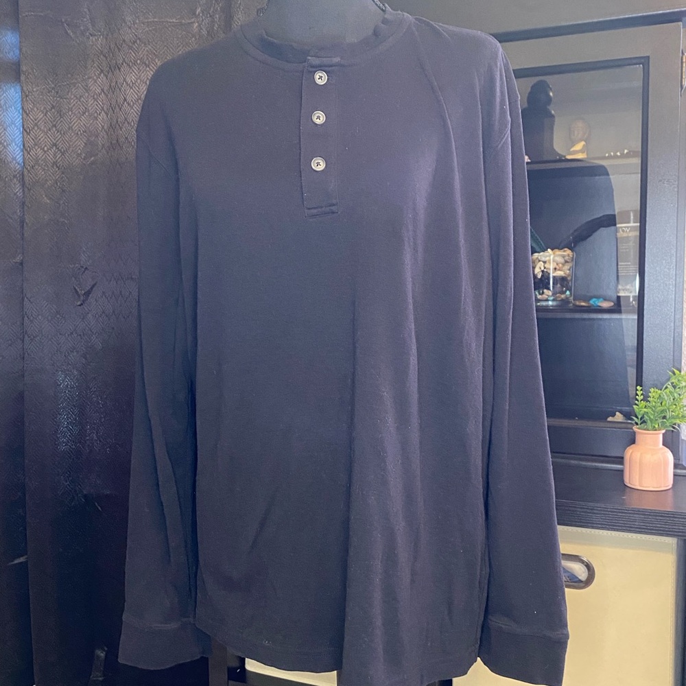 Croft & Barrow Partial Button Long Sleeve